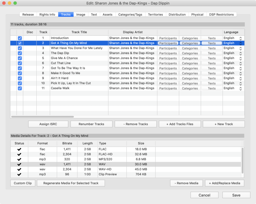 Metadata / Asset Management Screenshot